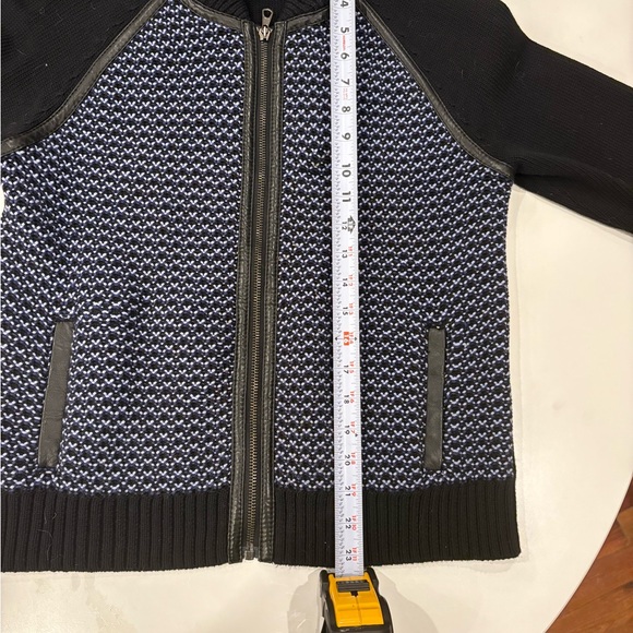 rag & bone Sabina Sweater Jacket Lamb Leather Trim - Picture 4 of 4